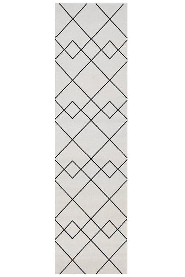 Diego Paradise Cream & Charcoal Geometric Modern Rug